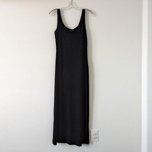 Black Maxi Dress Scoop Neckline Soft Stretch Fabric - Size 9 Velvet - Picture 1 of 4